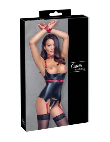 Ensemble ouvert avec collier et menottes - Cotelli BONDAGE